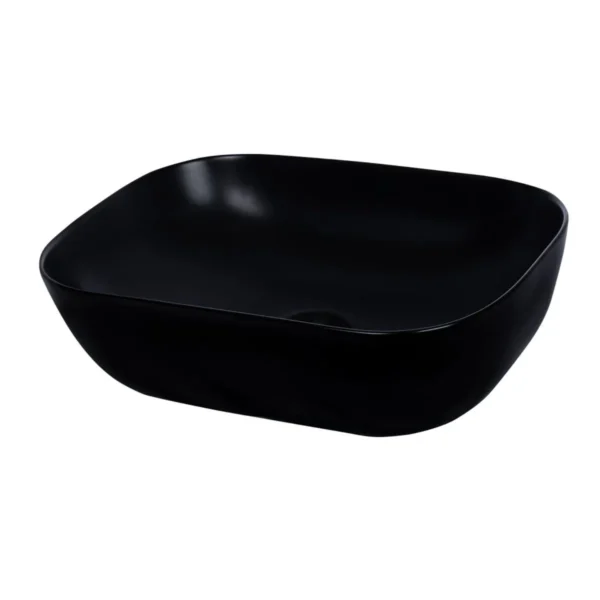 172277-1200-1200 Lavamanos Vessel Ikaria Negro Mate 45.5X32.5X13.5 cm