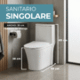 172286-1200-1200 Sanitario One-piece Singolare Blanco Descarga 1000 Gramos Con Anillo De Cera Conexión 1/2