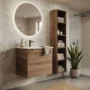 Mueble Madecor Nola Roble Claro Con Placa Lavamanos Poceta Centro 50 X 40 Cm Lecco