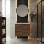 Mueble Madecor Nola Roble Claro Con Placa Lavamanos Poceta Centro 60 x 46 Cm Lecco