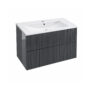 Mueble Poliuretano Veneto Gris Con Placa Lavamanos Poceta Centro 60 x 45 Cm Lecco