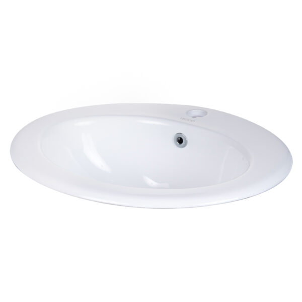 Lavamanos En Porcelana De Sobreponer Tanzis Blanco 51.4 x 46 x 18.2 cm.