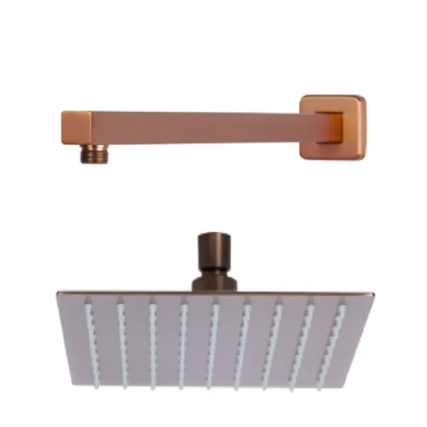 REGADERA DE 25CM+BRAZO A PARED DE 40CM ROSA LECCO