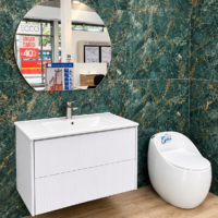 Mueble Poliuretano Veneto Blanco Con Placa Lavamanos Poceta Centro 60 x 45 Cm Lecco